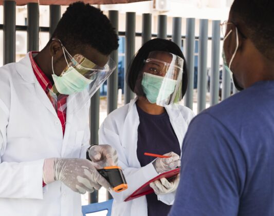 front-view-medical-control-covid19-concept